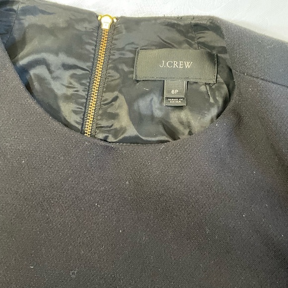 J. Crew Dress Womens Size 6 Petite black Back zip up 3/4 sleeve Knee Length - Picture 5 of 9